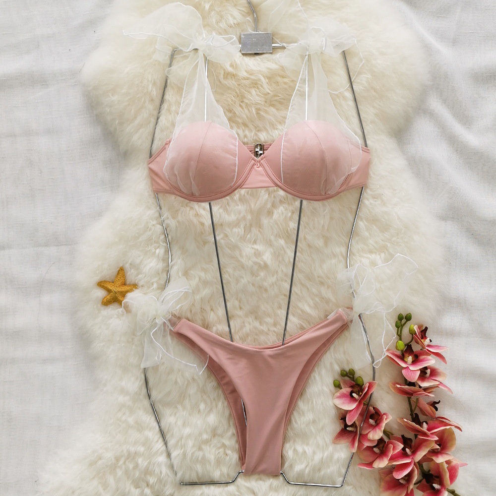 Bộ Đồ Bơi Bikini Hai Dây Màu Trơn Phong Cách Mới 2023 Quyến Rũ Cho Nữ