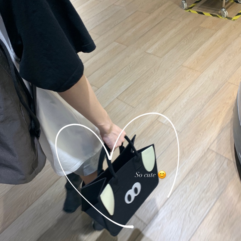 Túi tote Bằng Vải Nỉ Kiểu Dáng Hoạt Hình Dễ Thương