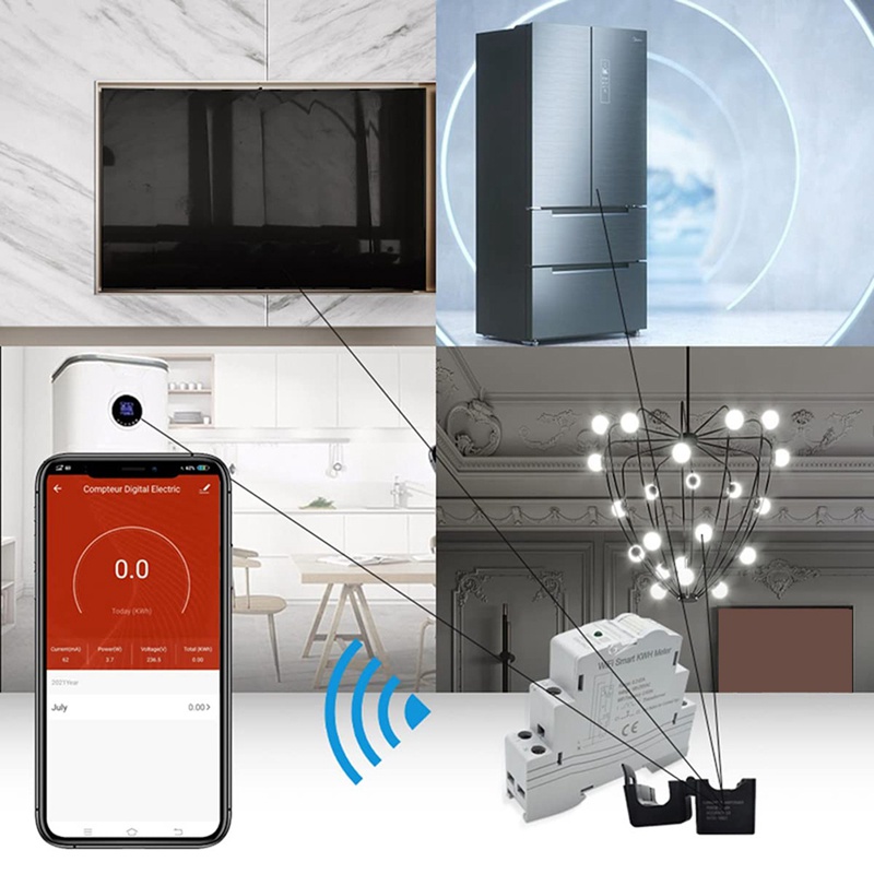 1 Đồng Hồ Đo Năng Lượng Thông Minh ATMS1603 Kết Nối WiFi 100-230V Din