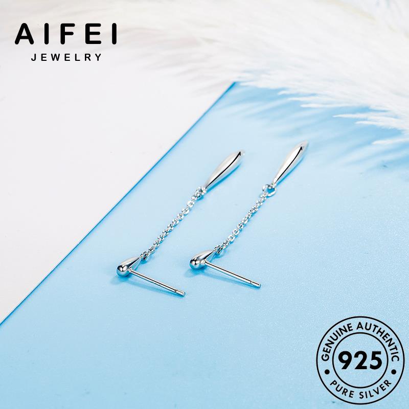 AIFEI JEWELRY 925 vành tròn phụ giọt rua bản thời Thời bạc thật tua trang giản sức nữ đơn quốc khuyên xỏ tua hàn bông nước tai kiện nguyên E215