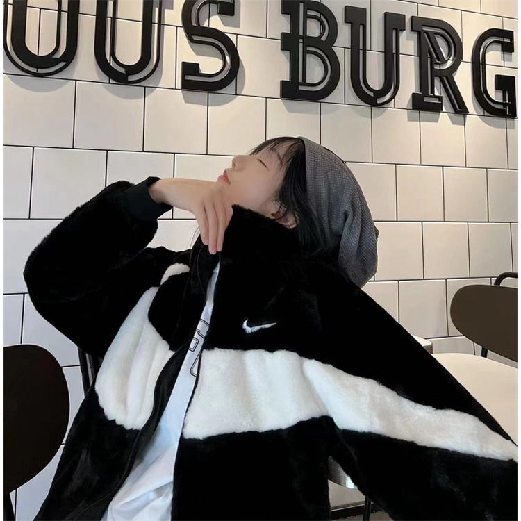 Áo Khoác Nike Len Dáng Rộng Có Thể Đảo Ngược 100% Chính Hãng