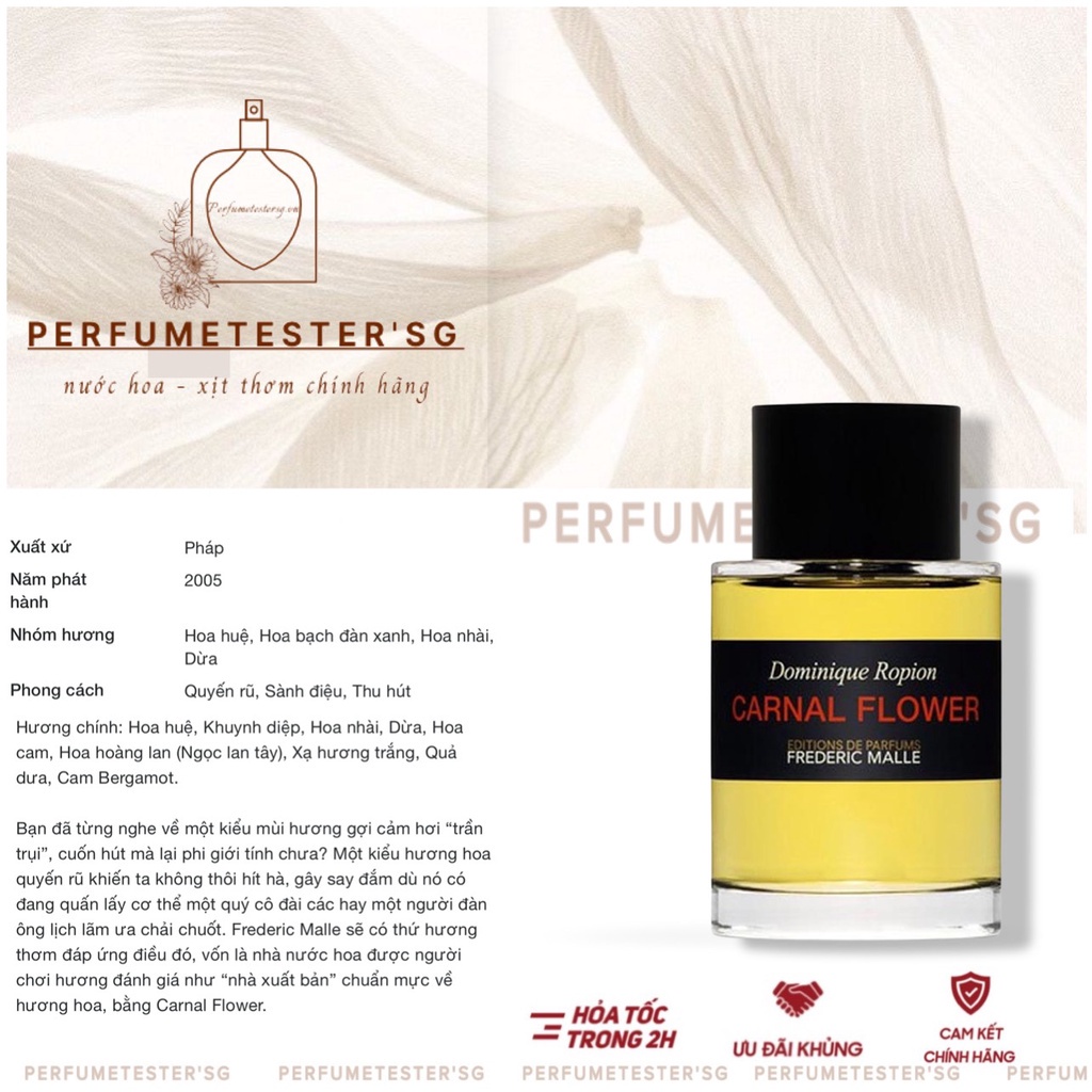 [ᴀᴜᴛʜᴇɴᴛɪᴄ] Nước hoa Frederic Malle Carnal Flower -𝒑𝒆𝒓𝒇𝒖𝒎𝒆𝒕𝒆𝒔𝒕𝒆𝒓