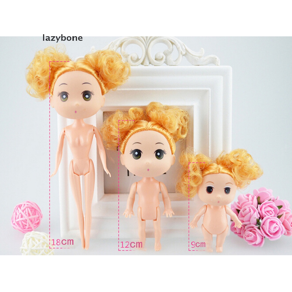 Búp Bê Đồ Chơi Mini 18cm Có Tóc Vàng Nâu Trang Trí Bánh Kem Dễ Thương