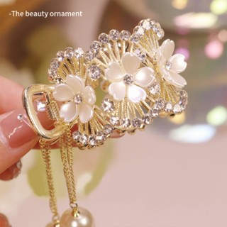  Kẹp Tóc Càng Cua Đính Đá Tua Rua Hình Hoa Trà Thời Trang Hàn Quốc Cho Nữ 