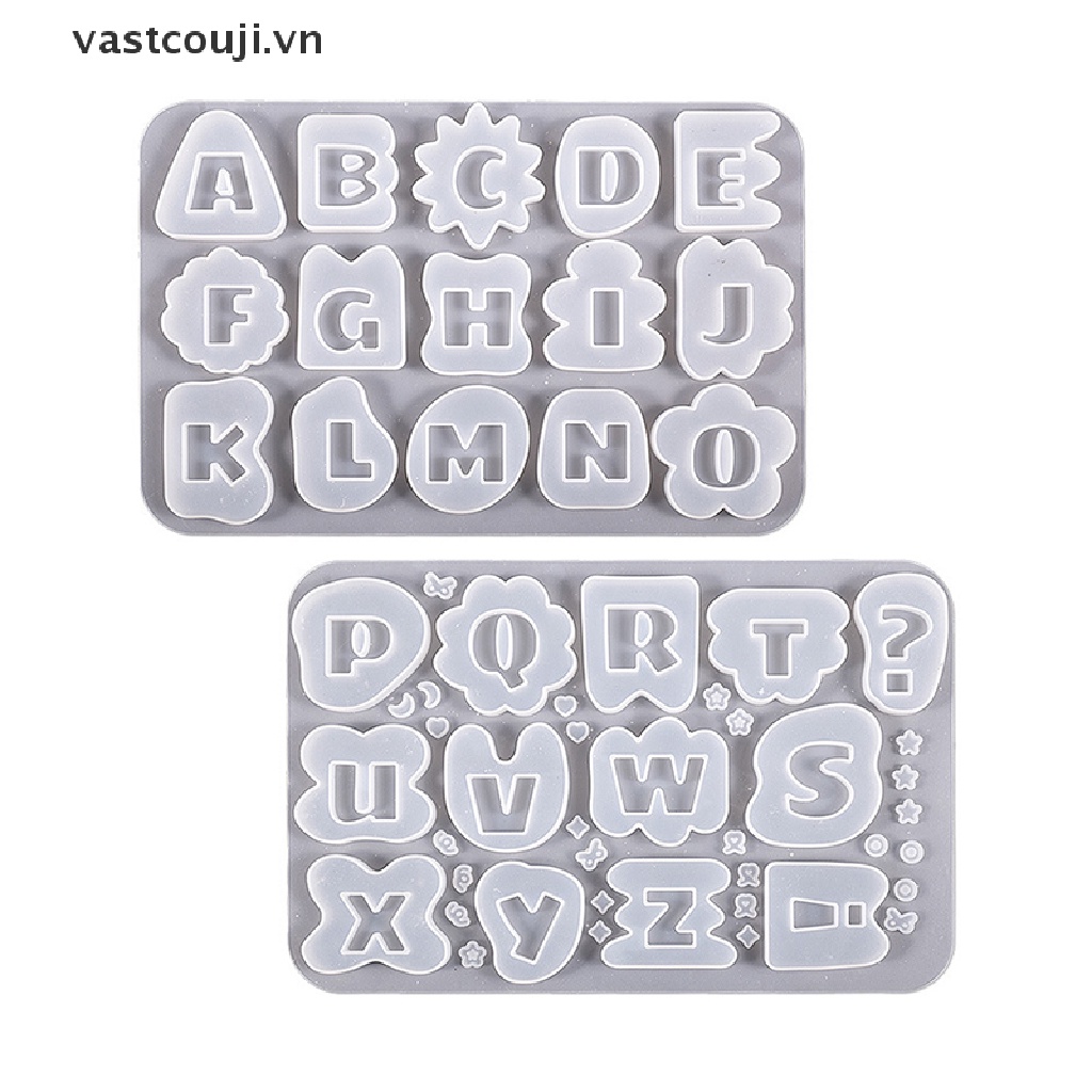 Khuôn Silicon Làm Móc Khóa / Mặt Dây Chuyền Bằng Pha Lê Epoxy Họa Tiết Kí Tự VASTJI Độc Đáo DIY