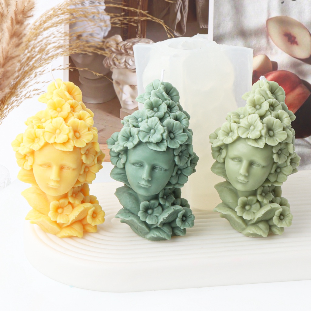 Khuôn Silicone Làm Nến Thơm Hình Nàng Tiên Hoa Lily