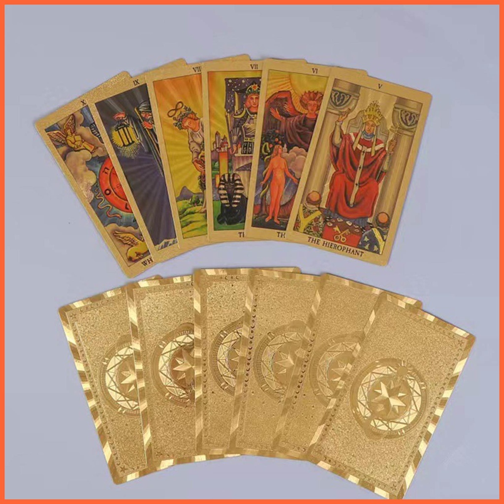 Bộ Bài Tarot Bằng Lá Vàng Astrology Oracle Chống Thấm Nước