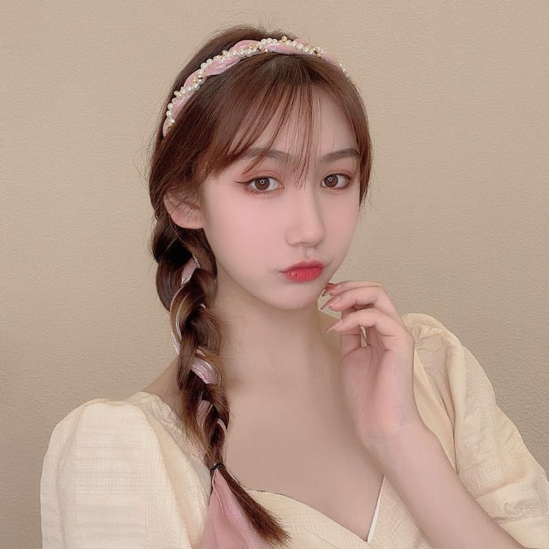 Băng Đô Cài Tóc Đính Nơ Và Ngọc Trai Siêu Nữ Tính 8gw1