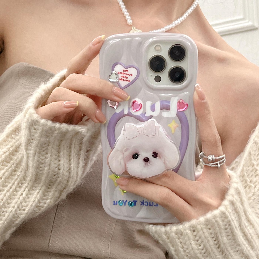 Ốp Điện Thoại TPU Dẻo Trong Suốt Họa Tiết Hoạt Hình Chú Chó Dễ Thương Chống Bụi Bẩn Cho iPhone 14 13Pro Max 12 11