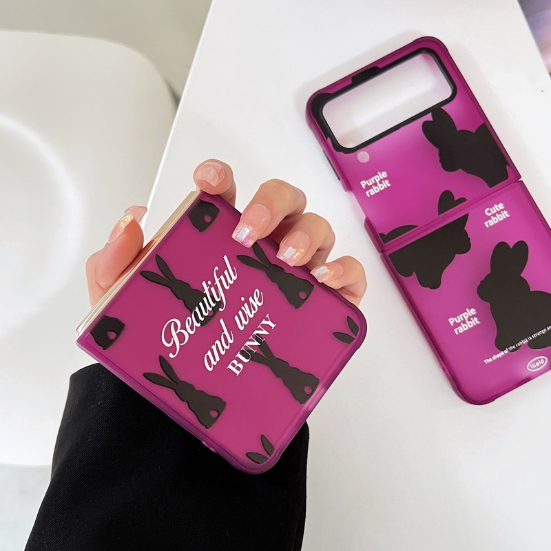 Ốp Điện Thoại Tpu Silicon Mềm Trong Suốt Dạng Gập Chống Sốc Chống Rơi In Hình Thỏ Dễ Thương Cho Galaxy Z Flip 4 / 3Case Samsung 5G
