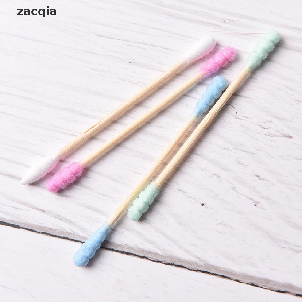 Túi 100 Tăm Bông Cotton Hai Đầu Màu Kẹo Trang Điểm Tiện Dụng
