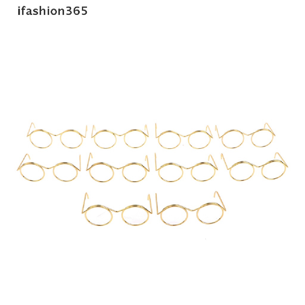 Set 5 / 10 Mắt Kính 9 / 25 / 30cm Không Gọng Tròn Phong Cách Cổ Điển Thời Trang Cho Búp Bê 9 / 25 / 30cm