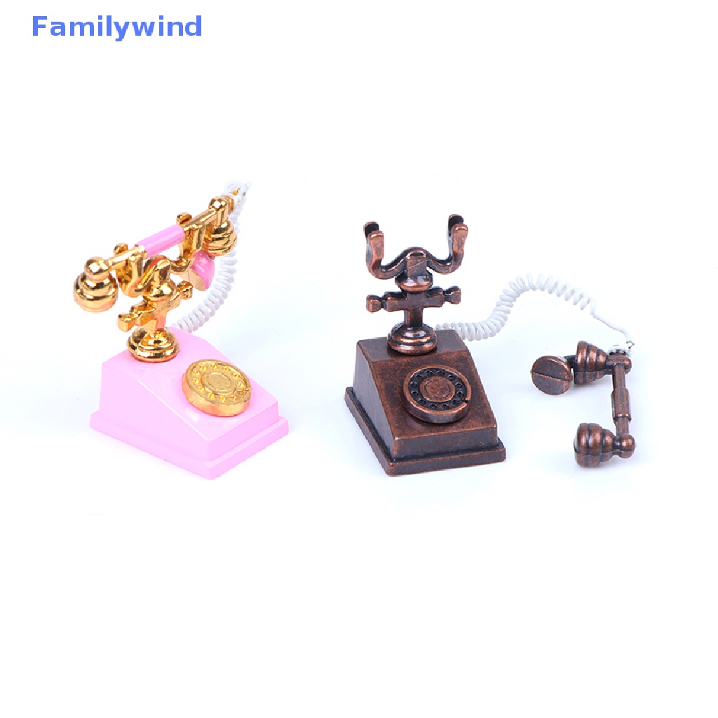 Điện Thoại Cổ Điển Mini Bằng Hợp Kim Tỉ Lệ 1 / 12 Trang Trí Nhà Búp Bê