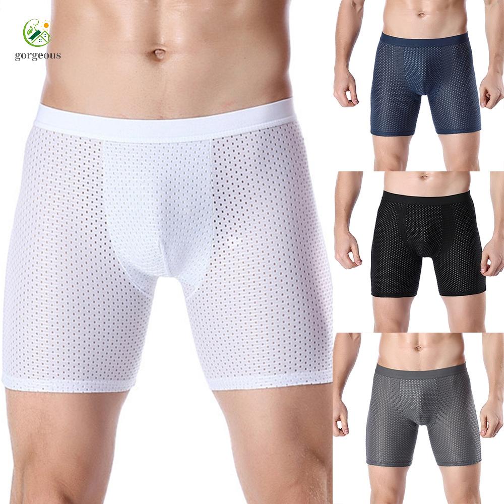 GORGEOUS~Men Underwear Lingerie Mens Mesh Briefs Gym Ice Silk Pouch Swimwear Sexy