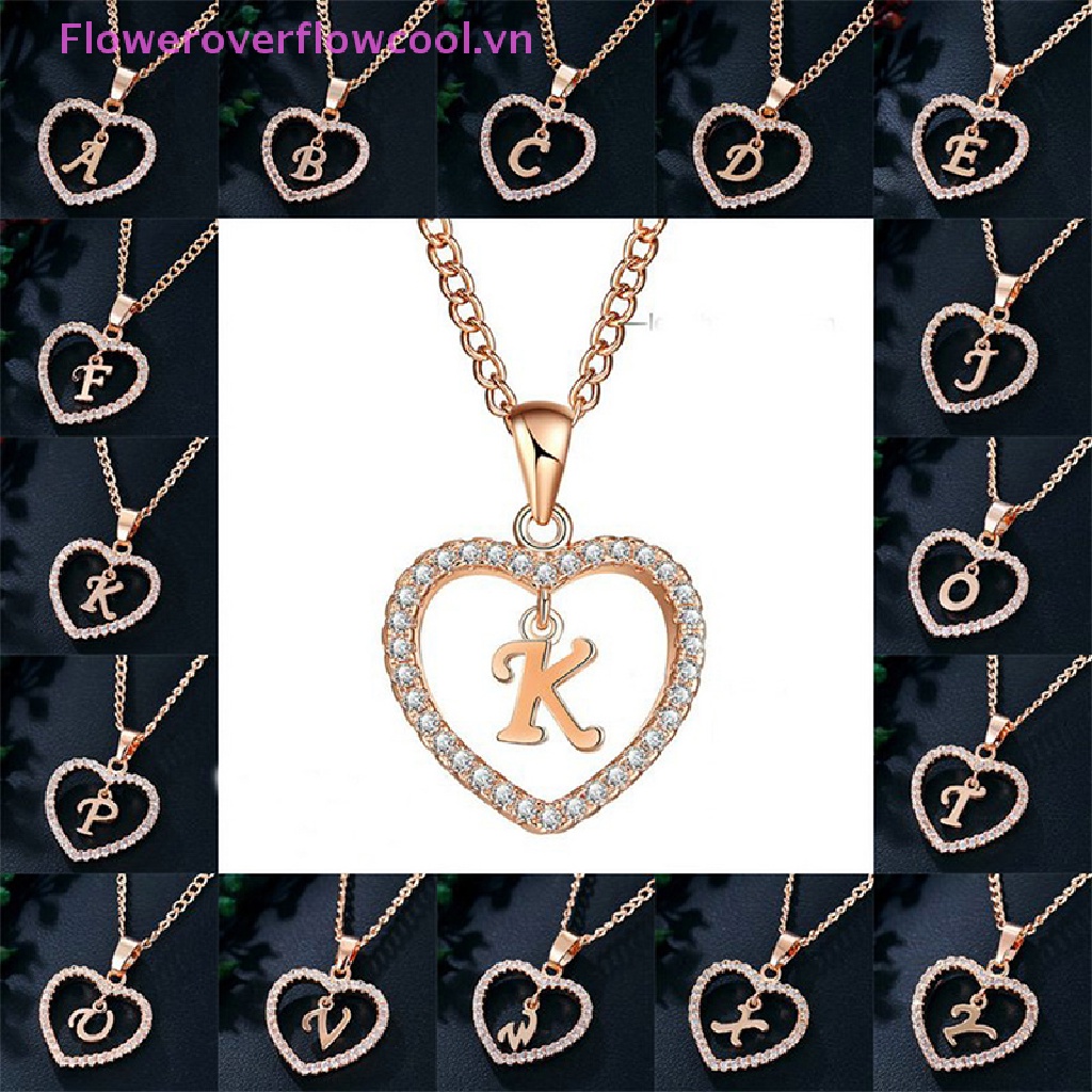 Vòng cổ Mặt 26 Chữ Cái Đính Đá Zircon Thời Trang Cho Cặp Đôi