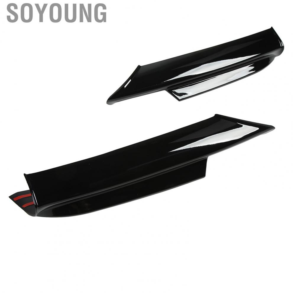 Soyoung Front Bumper Lip Splitter  Spoiler Rounded Edges Bright Black High Temperature Resistant for Vehicle