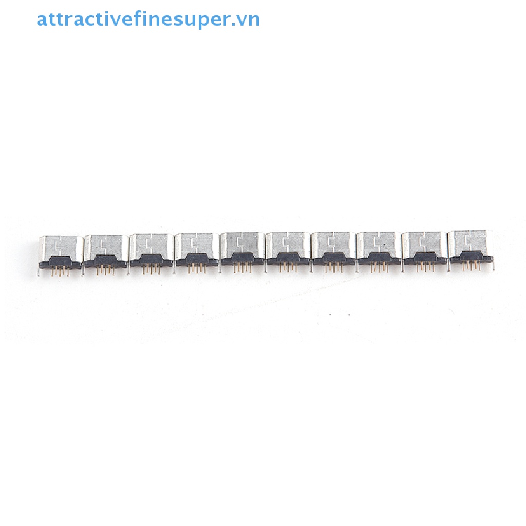 Bộ 10 Chân Ghế Cổng Micro USB 5pin 180 Độ° Miệng Phẳng Không Uốn Cong Bên Hông
