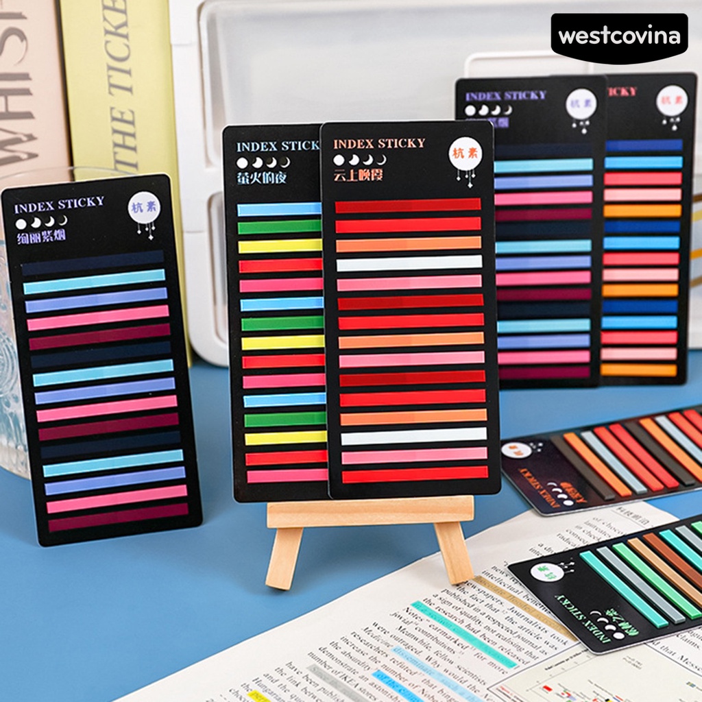 [COD]♪1 Túi Giấy Ghi Chú Màu Huỳnh Quang Trong Suốt Chống Nước Tự Dính Có Thể Tháo Rời Cho Học Sinh