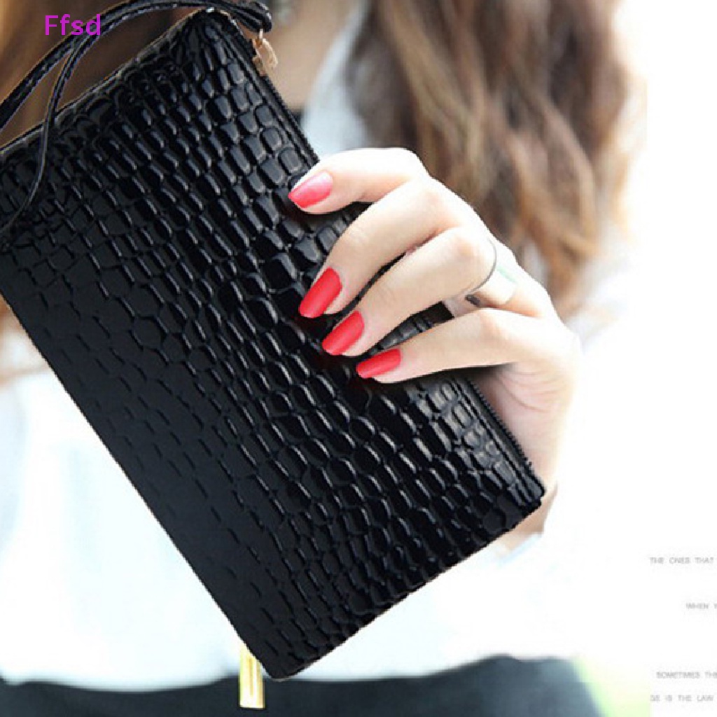 {Ffsd} Ví Đựng Điện Thoại / Tiền Xu / Thẻ Có Dây Kéo Nhỏ Gọn Màu Trơn Cho Nữ * Bán Chạy