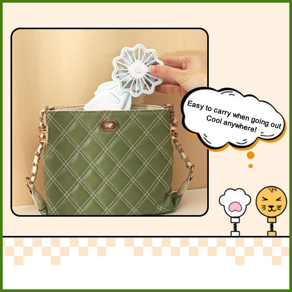 Quạt Mini Cầm Tay 3 Tốc Độ Điều Chỉnh Được Thiết Kế Dễ Thương