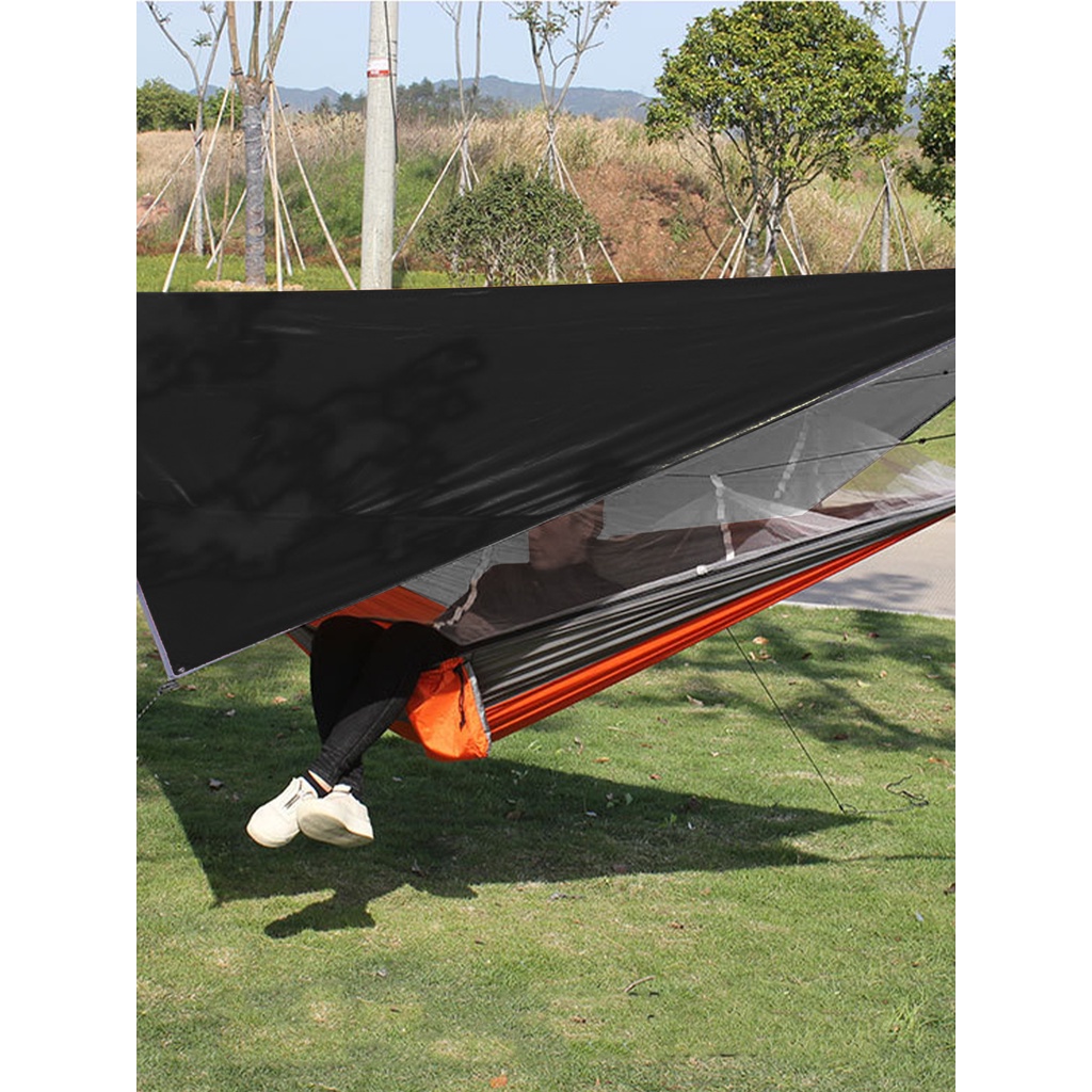 Lều Vải Oxford Che Nắng Chống Mưa Hình Viên Kim Cương Màu Đen / Bạc Dùng Khi Đi Cắm Trại Ngoài Trời