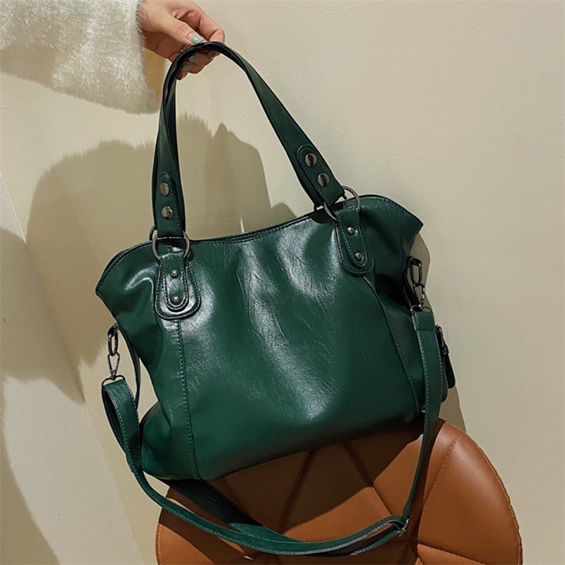Túi Xách Da Mềm Cỡ Lớn Màu Trơn Thời Trang Cho Nữ