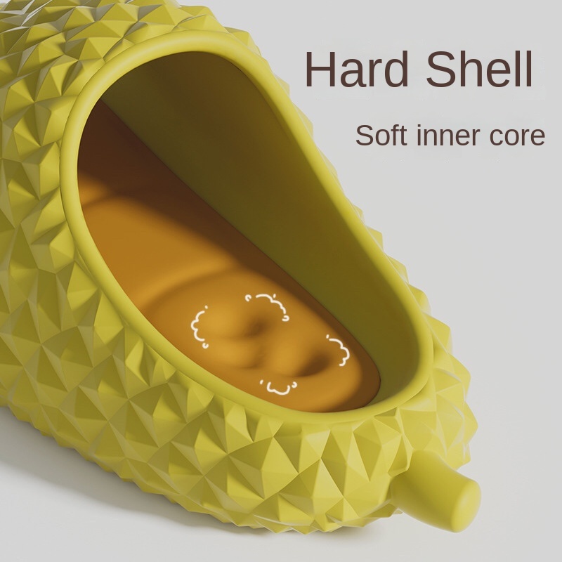 Dép Đi Trong Nhà Đế Dày Chống Trượt Hình Trái Sầu Riêng Có Thể Mang Ra Ngoài