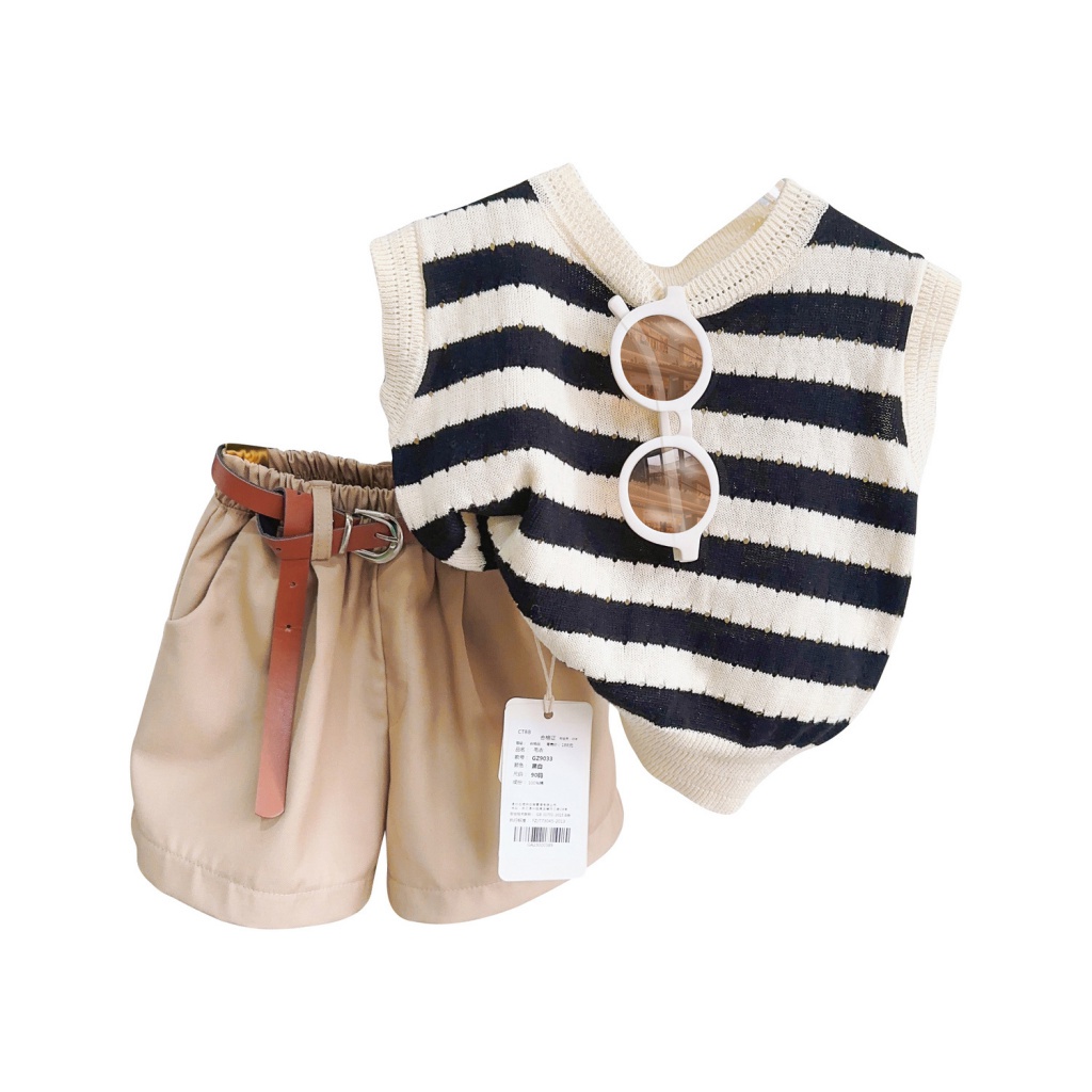 Set Áo Thun Tay Ngắn + Quần Yếm In Hoa Thời Trang Mùa Hè Cho Bé Gái