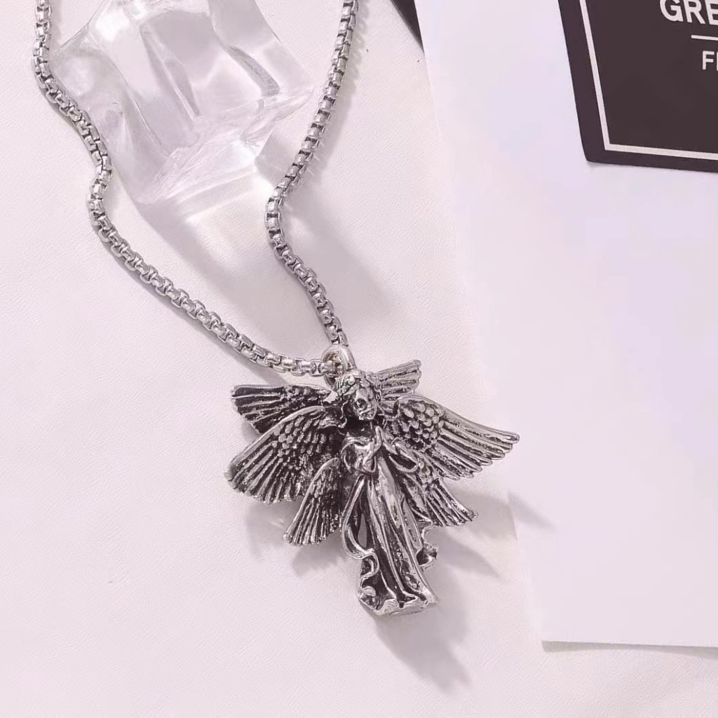 Vòng cổ Mặt Hình Thiên Thần Sáu Cánh Sáng Tạo Phong Cách Hip Hop Đường Phố Mới Cho Cặp Đôi Nam Và Nữ