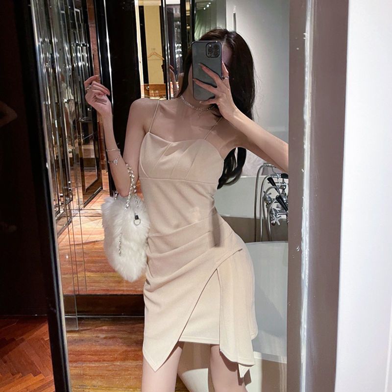 Đầm Không Tay Thiết Kế Không Đồng Đều Cao Cấp Thời Trang Theo Phong Cách Pháp