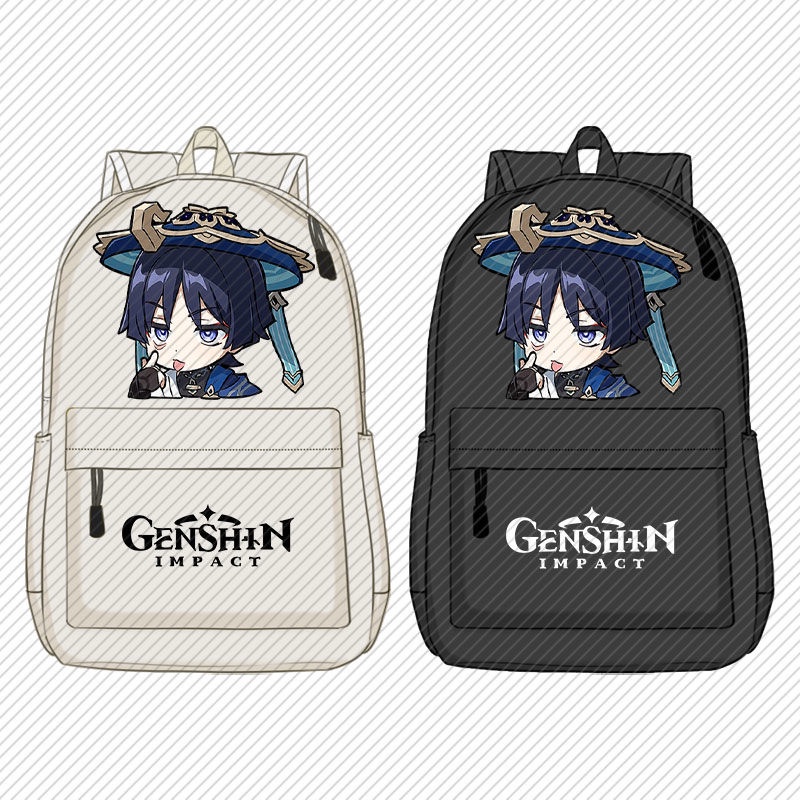 Balo Đi Học In Hình Game Genshin Impact bagpack Thời Trang Cho Nữ