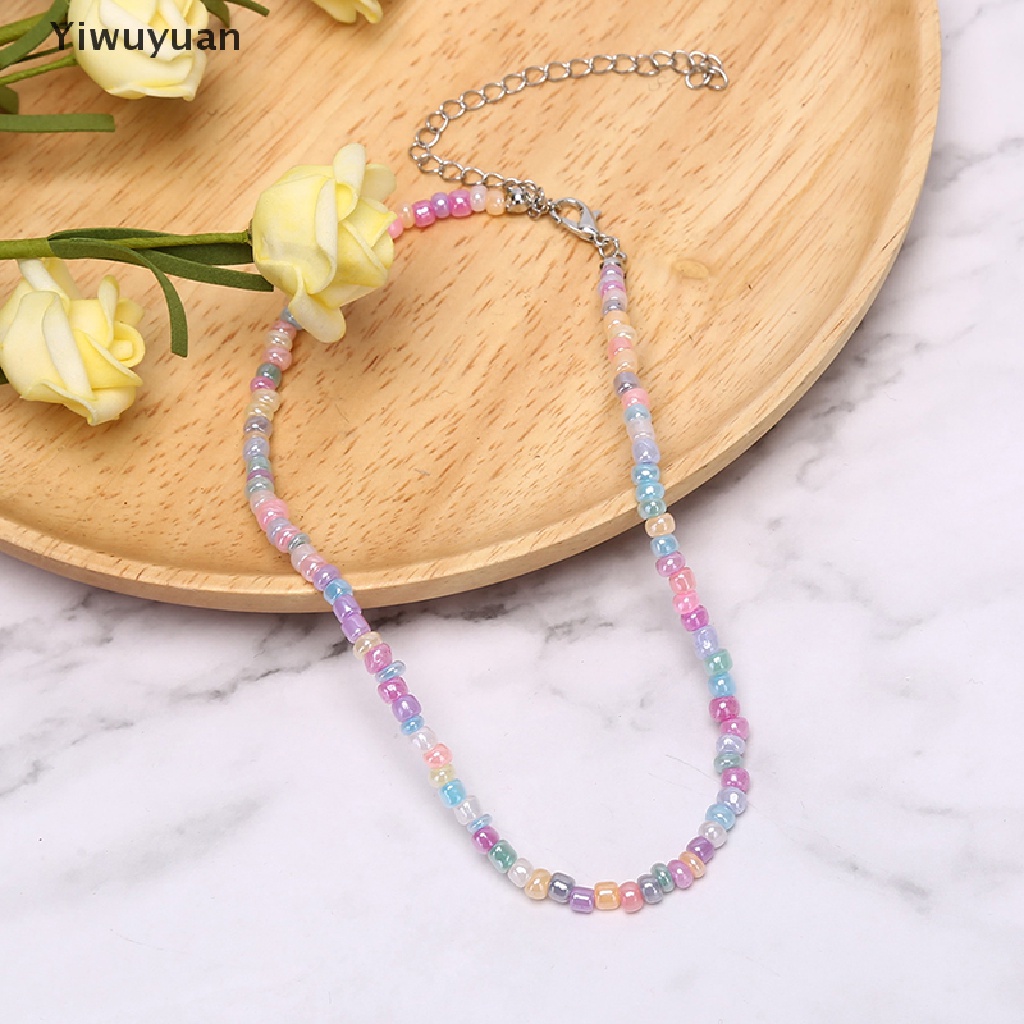 &lt; Yiwuyuan &gt; Vòng Cổ Choker Chuỗi Hạt Nhiều Màu Sắc Thời Trang Boho Làm Quà Tặng Cho Nữ Đa