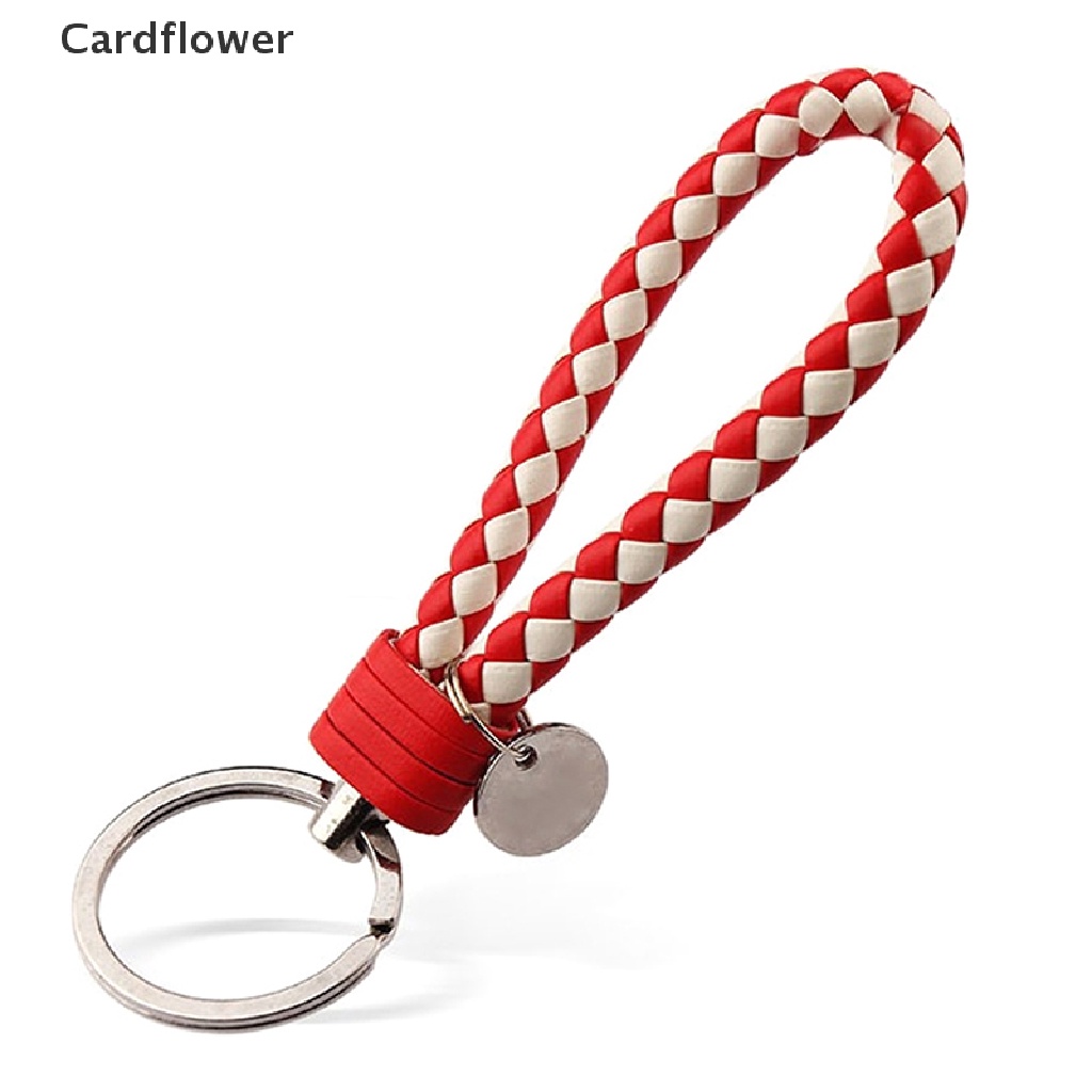 < Cardflower > Móc Chìa Khóa Xe Hơi / Túi Xách Da PU Bện Nhiều Màu Sắc Diy Đa Dạng