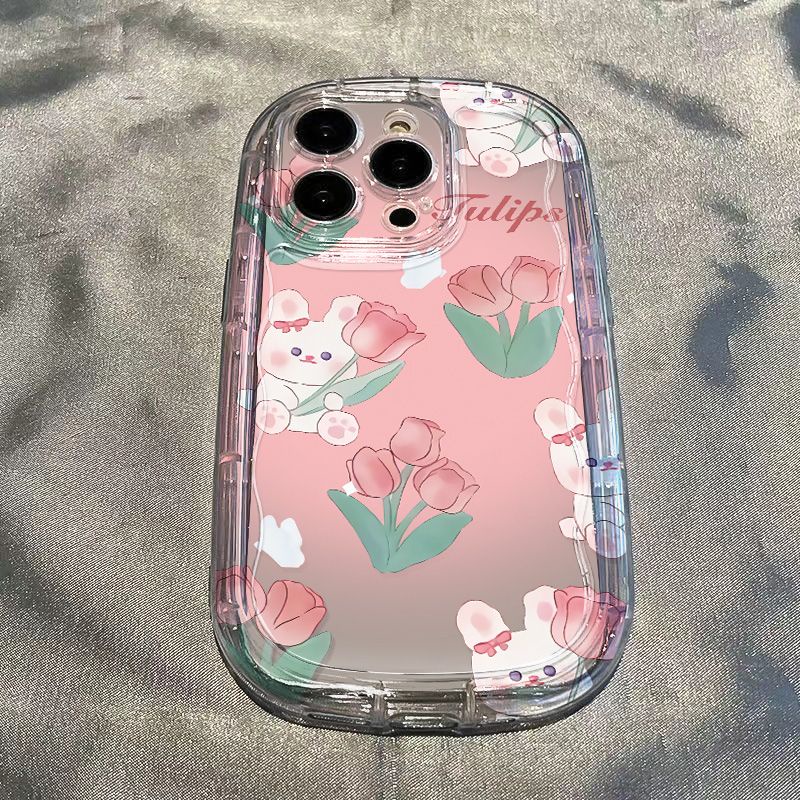 ✅Ốp Điện Thoại Mềm Trong Suốt Chống Sốc Hình Hoa Tulip / Thỏ Cho Apple 1213 iPhone148p117xr / / promax xs A0HE