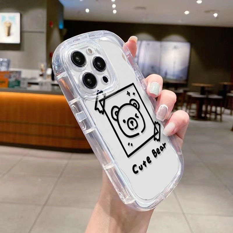 ✅Ốp Điện Thoại Vuông Mềm Trong Suốt Chống Sốc In Hình Đầu Gấu 0DHH Cho Iphone 7 8ppromax 12 xrxs 1311 14