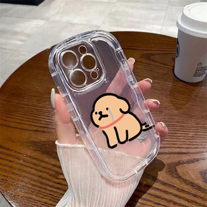 ✅Ốp Điện Thoại Mềm Trong Suốt Chống Sốc Hình Cún Vàng MKR0 Cho Apple / xs8p7 promax / 1211 / Tears iPhone14xr13