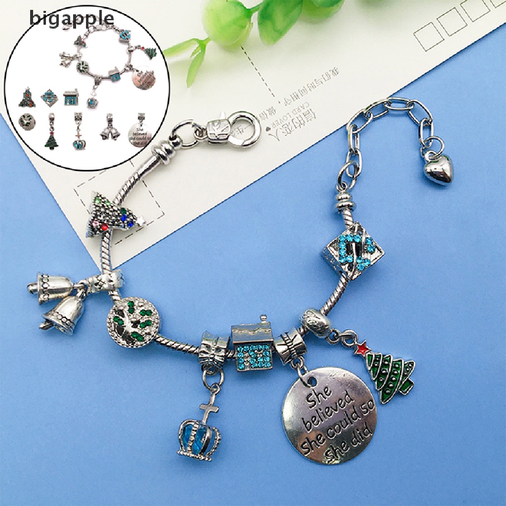 1 Set Hạt Charm Phong Cách Giáng Sinh Dùng Để Làm Trang Sức Thủ Công