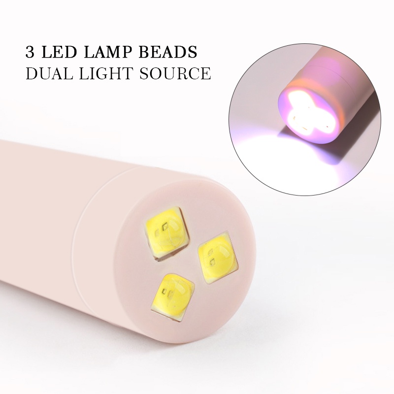 UR Sugar Đèn Led UV Mini Cầm Tay Nhanh Khô Màu Trắng Kèm Sạc USB Tiện Dụng DIY