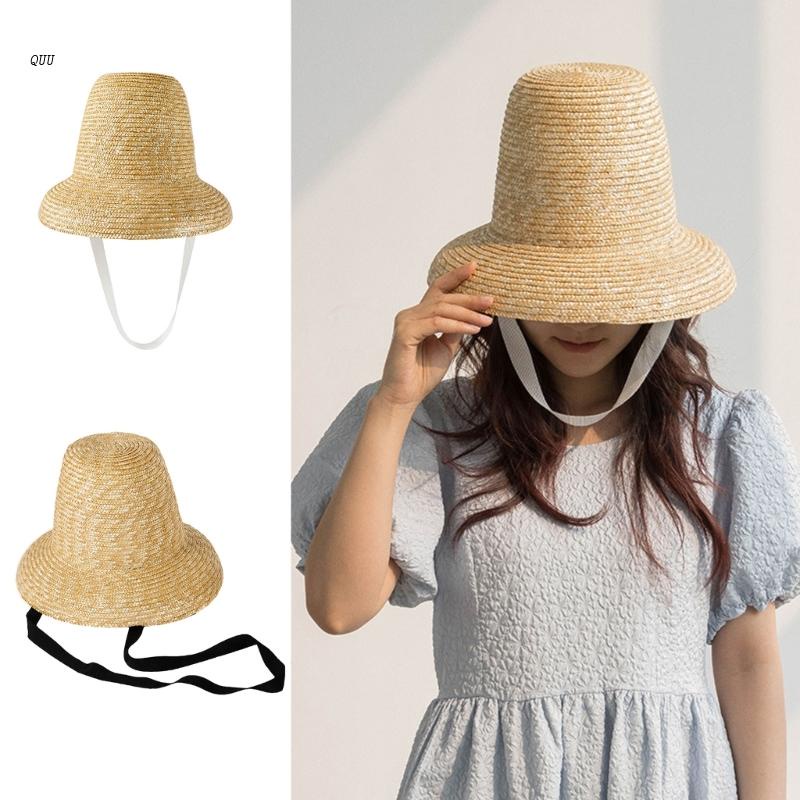 Nón Cối Rộng Vành Phối Vương Miện Thời Trang Đi Biển Mùa Hè Cho Nữ