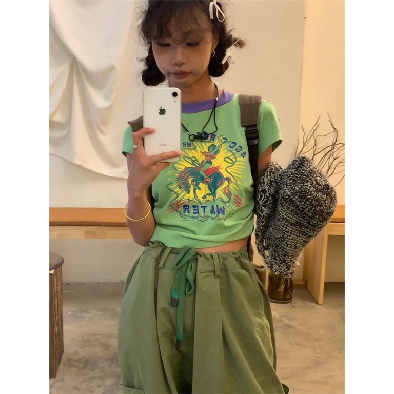 Áo Thun Tay Ngắn Cổ Tròn Nhiều Màu Sắc Thời Trang Mùa Hè Dành Cho Nữ