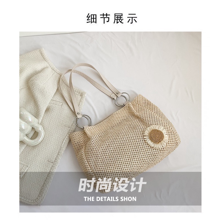 Túi Xách Đeo Vai / Kẹp Nách Chất Liệu Cói Kích Cỡ Lớn Thời Trang Mùa Xuân 2023