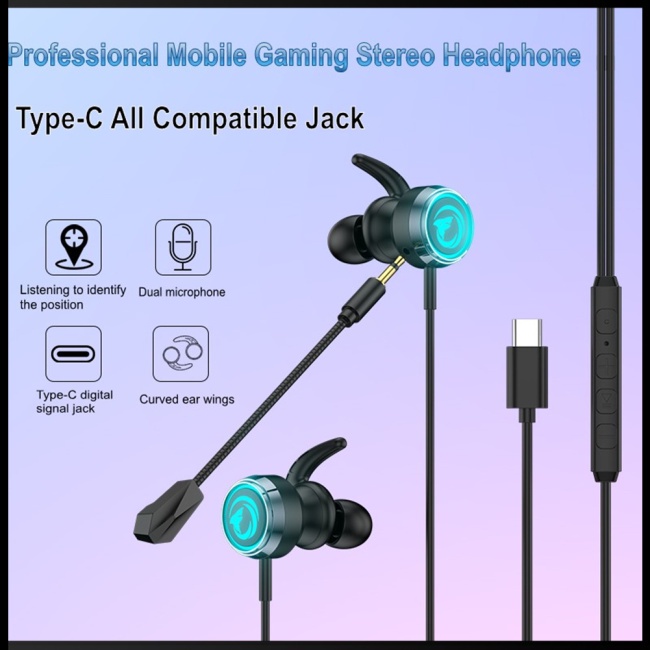 Tai Nghe Nhét Tai Chơi Game Có Micro Và Đèn Rgb