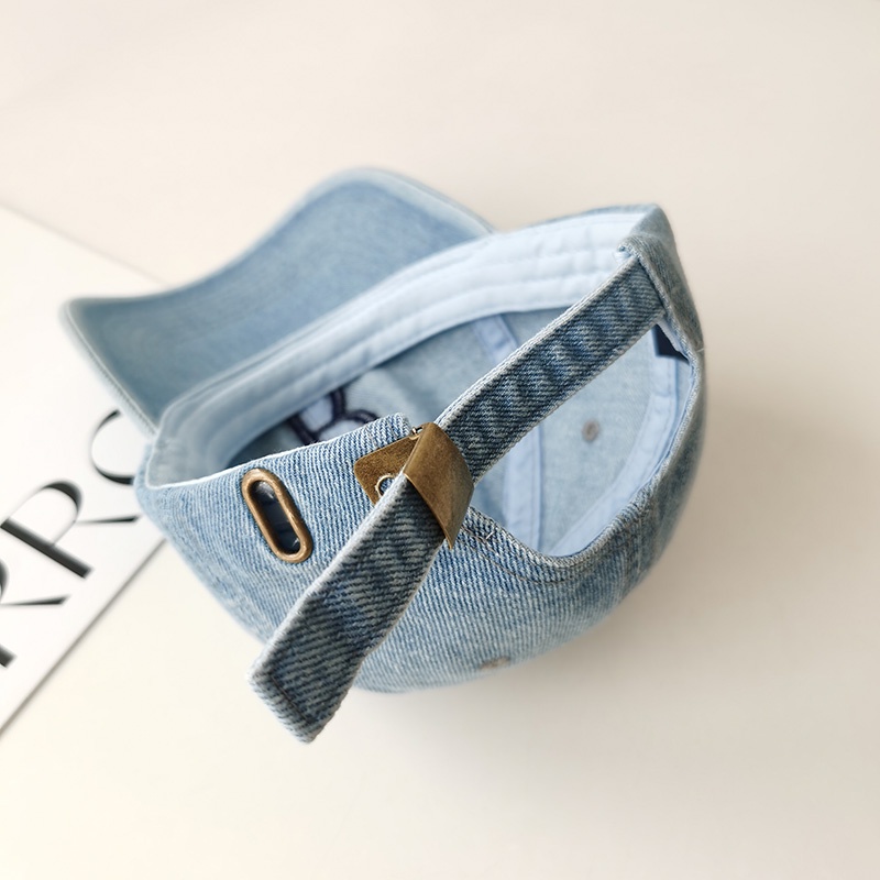 Mũ Lưỡi Trai Denim Mềm Chống Nắng In Chữ Phong Cách Đường Phố Mỹ Cá Tính