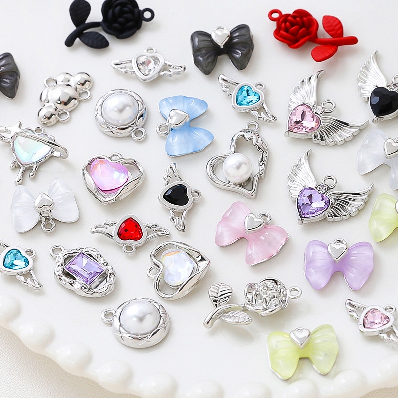Mặt Vòng cổ Hình Cánh Bướm Đính Đá zircon Tự Làm Trang Sức Vòng Tay / Vòng cổ