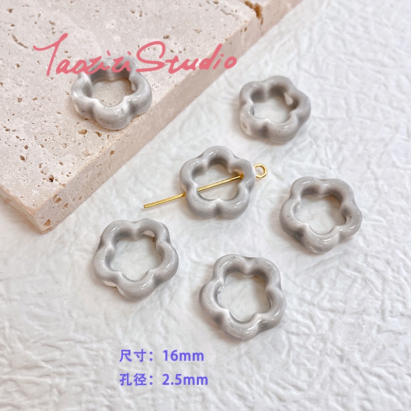 Chuỗi Hạt Gốm Màu Đen Hình Bàn Chân Mèo Dễ Thương Dùng Làm Trang Sức Thủ Công