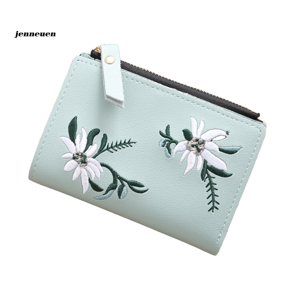 Ví Giả Da Thêu Họa Tiết Xinh Xắn Dành Cho Nữ