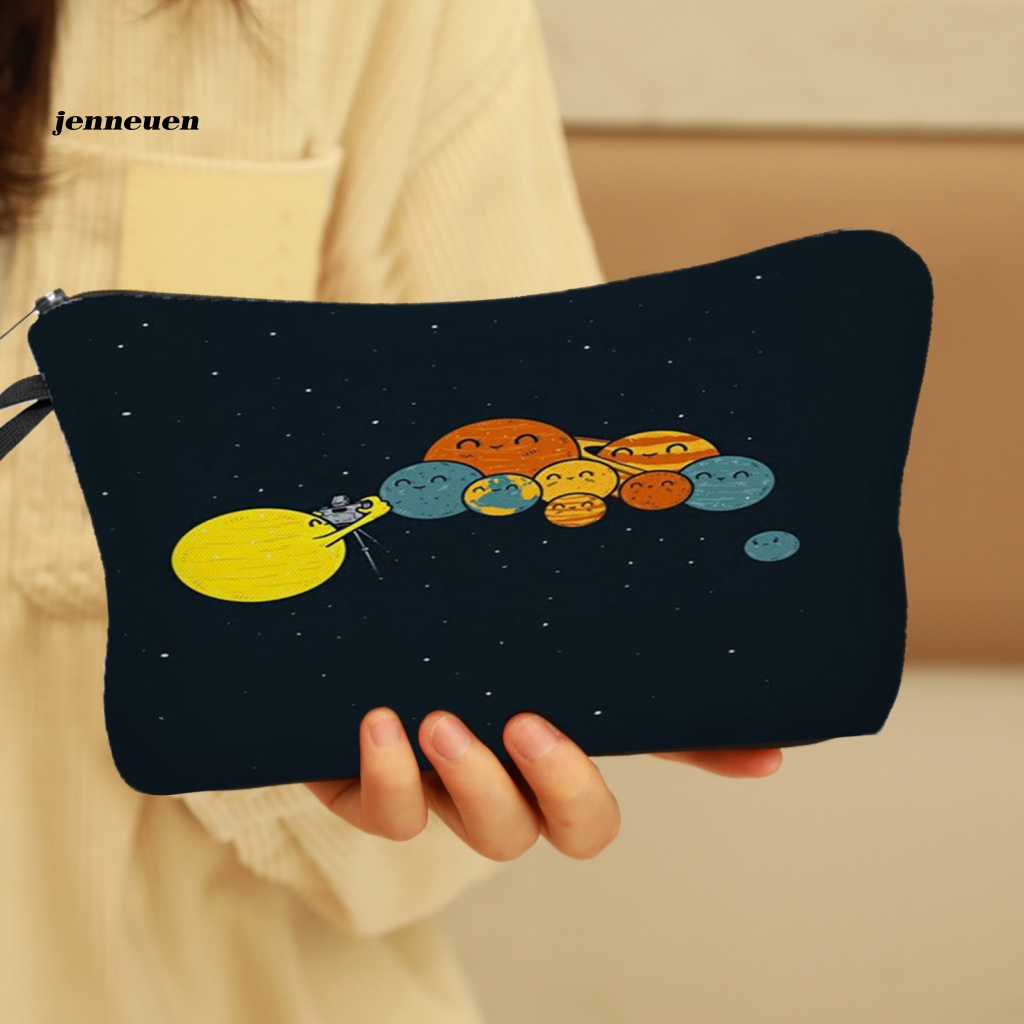 Ví Đựng Tiền Xu / Mỹ Phẩm Sức Chứa Lớn Họa Tiết Phi Hành Gia Hoạt Hình Tinh Tế Thời Trang