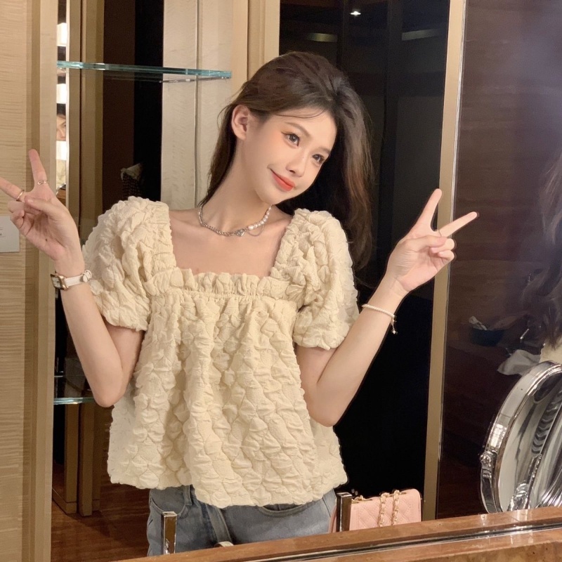 Áo Sơ Mi Chiffon Tay Phồng Dáng Ngắn Thời Trang Sành Điệu