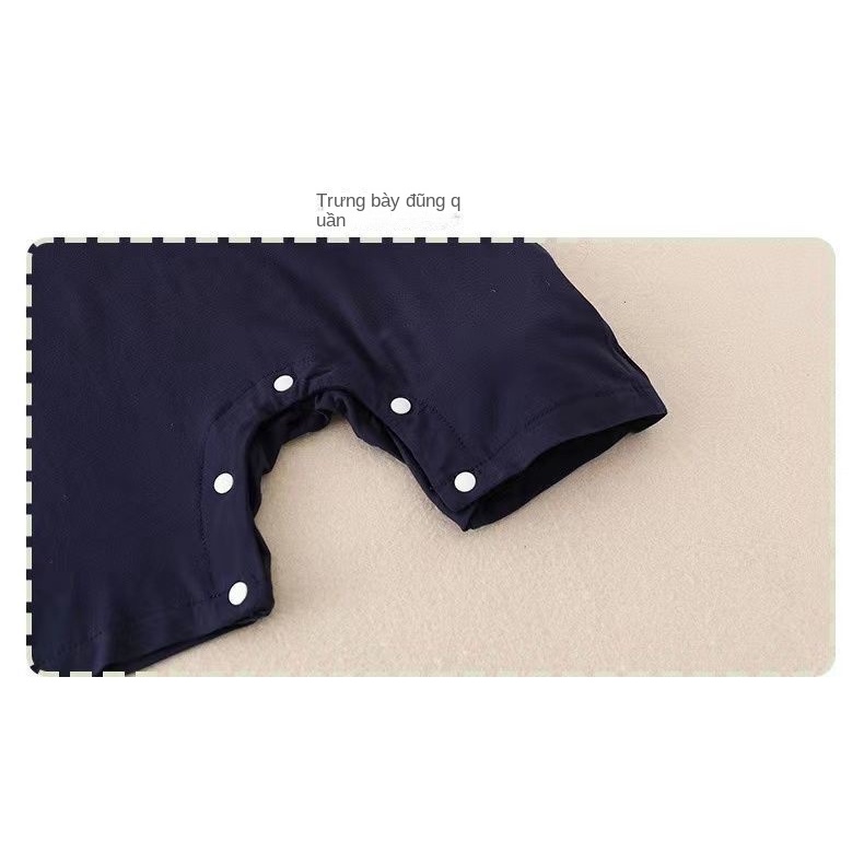 Bộ Áo Liền Quần Giả Hai Mảnh Tay Ngắn Thắt Nơ Phong Cách Quý Ông Thời Trang Mùa Hè Dành Cho Bé Trai