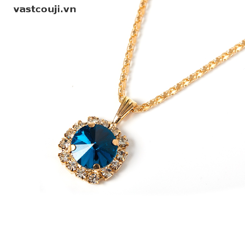 1 Set Vòng cổ + Nhẫn + Bông Tai Pha Lê Tròn Nhiều Màu Phong Cách Hàn Quốc Thời Trang Cho Nữ